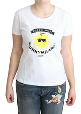 Moschino White Cotton Sunny Milano Print T-shirt -   -  Moschino.